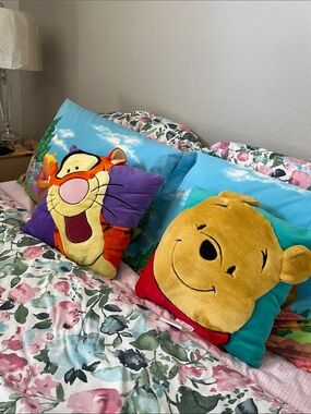 Disney Winnie the Pooh & Tigger Plush Decorative Pillow Set - Blue/Yellow/Purple
